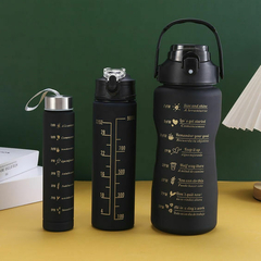 KIT 3 GARRAFAS DE ÁGUA MOTIVACIONAL BOOGLEE 2 LITROS 800ML 200ML - loja online