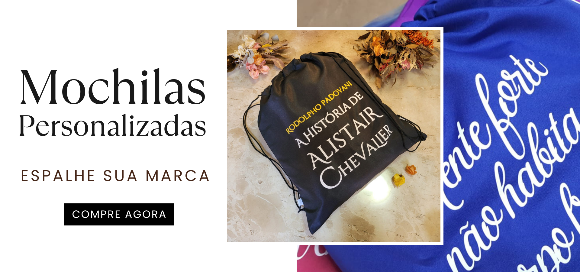 Imagem do banner rotativo TAQTEL SACOLAS | Brindes Personalizados , Sacolas e Mochilas personalizadas com o logotipo.  Ecobag  para Brinde. 