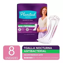 PLENITUD FEMMEToalla Nocturna Antibacterial x 8 y x20unid