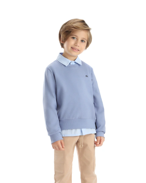 Sueter leve algodão azul claro - alekids