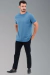 Camiseta Gemmini Estruturada Textura Azul Jeans