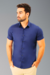 Camisa Social Slim Fit Manga Curta Gemmini Marinho