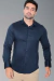 Camisa Social Slim Fit Manga Longa Gemmini Azul Marinho