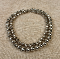 Choker e Colar de Metal Prateado #02 - Dila Bijoux
