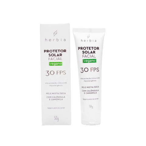 Protetor Solar Facial Físico Pele Mista/Seca FPS30 - Herbia