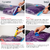 Instruções em quatro passos para usar o Kit Saco Organizador a Vácuo 80 Plus Grande Baú, mostrando o armazenamento de roupas, o fechamento do zip lock, a remoção do ar com a bomba e o fechamento da válvula.