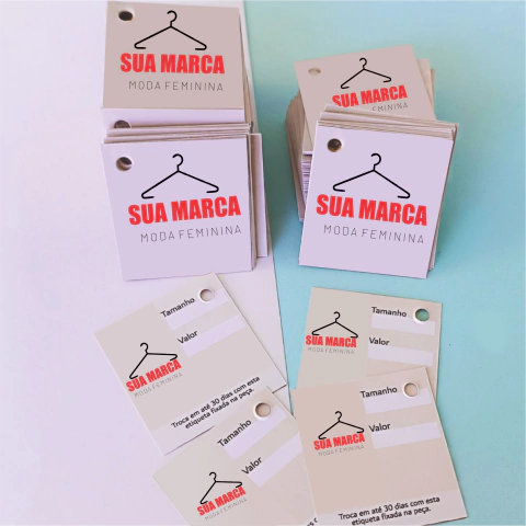1.000 mini tags etiquetas personalizadas para roupas