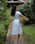 Vestido Cravo Botões - Azul Claro - comprar online