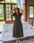 Vestido Midi Dália - Verde Militar na internet