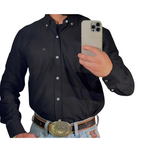 Camiseta Holstein Manga Longa Preta