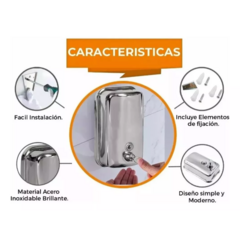 Dispenser Jabón Líquido Acero Inoxidable 800 Ml Premium - tienda online