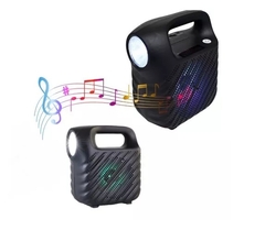 Parlante Portátil 3'' Inalámbrico Fm Color Negro Linterna - estoycomprando