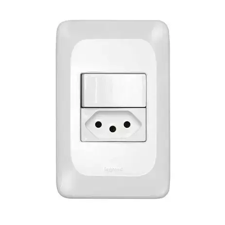 INTERRUPTOR SIMPLES + TOMADA 10A 250V~ PIAL POP LGX103