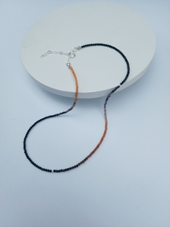 Choker em Cristal Espinélio com acabamento e extensor em prata 925