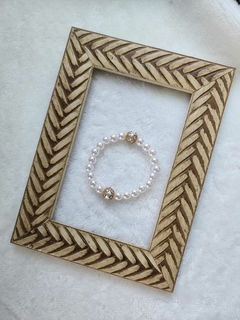 Pulseira Pérola com Toque Dourado