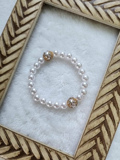Pulseira Pérola com Toque Dourado - comprar online