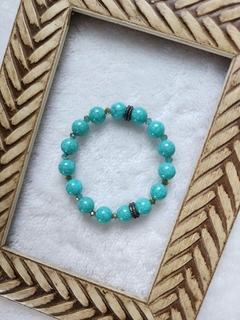 Pulseira Turquesa Crequelada com Brilho de Cristais - comprar online