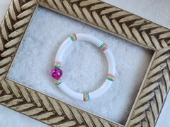 Elegância Atemporal: Pulseira Branca Color - comprar online