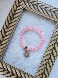 Encanto Marinho: Pulseiras em Pérolas Rosa com Pingente Estrela do Mar - comprar online