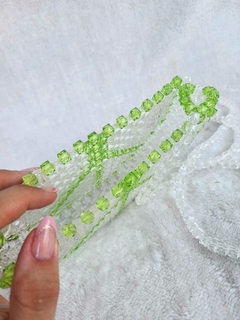 Bolsa Esmeralda: Elegância em Cristal Transparente Verde - comprar online