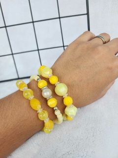 Trio de Pulseiras Amarelas: Luminosidade em Variedade - comprar online
