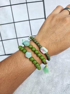 Trio de Pulseiras Verde Militar - comprar online