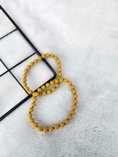 Dupla Casual Chic: Pulseiras Mostarda com Detalhes em Rose - comprar online