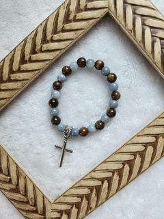 Pulseira em Pedra Natural olho de Tigre e Mista na internet