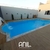 Imagem do piscina grande 10 metros com banco e praia