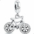 Berloque Pingente Bicicleta Bike Ciclista Prata 925