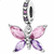 Berloque Pingente Borboleta Zircônia Rosa e Lilás Prata 925