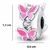 Imagem do Berloque Charms Separador Borboletas Rosa Prata 925