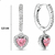 Brinco Argola Pingente Coração Rosa Zircônia Prata 925 - Difinity