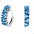 Brinco Argola Zircônia Azul De Coração Prata 925 - comprar online