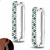 Brinco Argola Retangular Com Zircônias Verde Prata 925 - Difinity