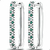 Brinco Argola Retangular Com Zircônias Verde Prata 925