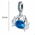 Berloque Pingente Carangueijo Murano Azul Mar Prata 925 - loja online