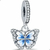 Berloque Charms Pingente Borboleta Encanto Azul Prata 925