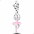 Berloque Pingente Charms Bailarina Rosa Balé Prata 925
