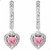 Brinco Argola Pingente Coração Rosa Zircônia Prata 925 - comprar online