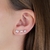 Trios de Brincos com Zircônia 4/5/6mm - Rosa - Prata 925 - comprar online
