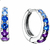 Brinco Argola Zircônia Azul E Lilás Prata 925