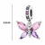 Berloque Pingente Borboleta Zircônia Rosa e Lilás Prata 925 - loja online