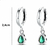 Brinco Argola com Pingente de Zircônia Verde em Prata 925 - Difinity