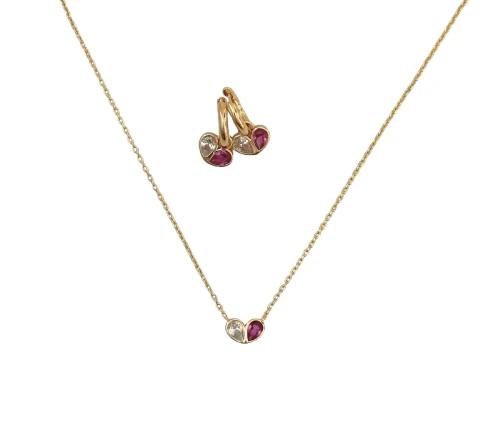 Conjunto Coração Duas Cores