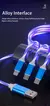 Cable micro USB tipo C de luz LED de carga rápida 3 en 1 3A para iPhone cable USB cargador de teléfono - FUNDACION PORTAL MAGICO