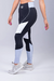 CALÇA LEGGING COM CÓS DUAS CORES E VIVO (PRETO COM DETALHES AZUL CLARO E BRANCO)