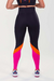 Imagem do CALÇA LEGGING COM CÓS TRANSPASSADO (PRETO COM DETALHES ROSA E LARANJA)