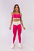 CALÇA LEGGING COM CÓS V E FAIXA LATERAL (ROSA COM DETALHES OFF-WHITE) - loja online