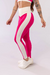Imagem do CALÇA LEGGING COM CÓS V E FAIXA LATERAL (ROSA COM DETALHES OFF-WHITE)